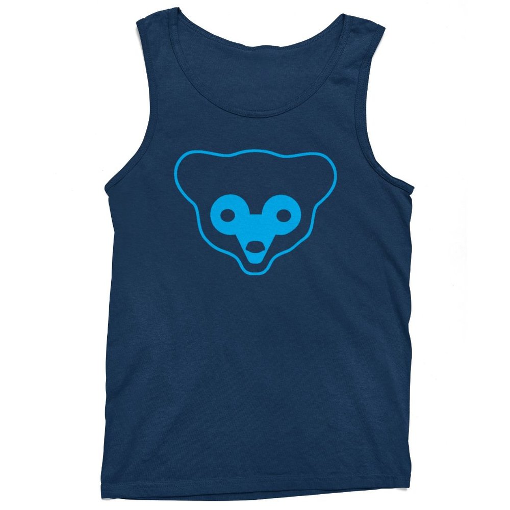 NEW Chicago Cubs 1972 Bear Head Retro Logo Tank Top NAVY